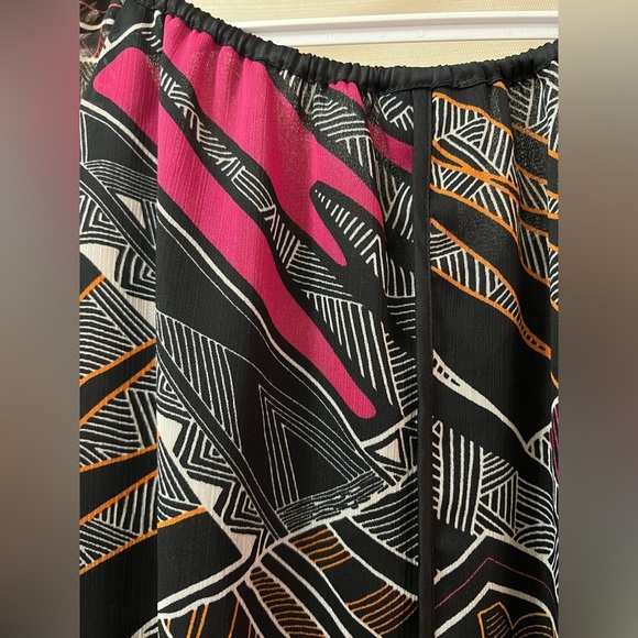 ⚪️ Kasper Geometric Black and Colored Patterned Dress Size Large 3/4 Sleeve - Picture 8 of 8